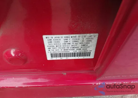 2008 Acura Tsx from USA, damaged, VIN JH4CL96918C008664